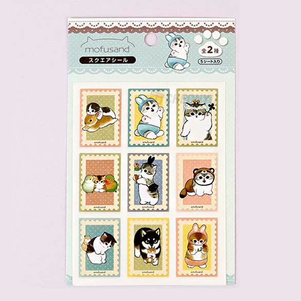 Stickers Mofusand Square Brown (5pc)