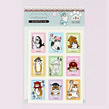 Stickers Mofusand Square Pink (5pc)