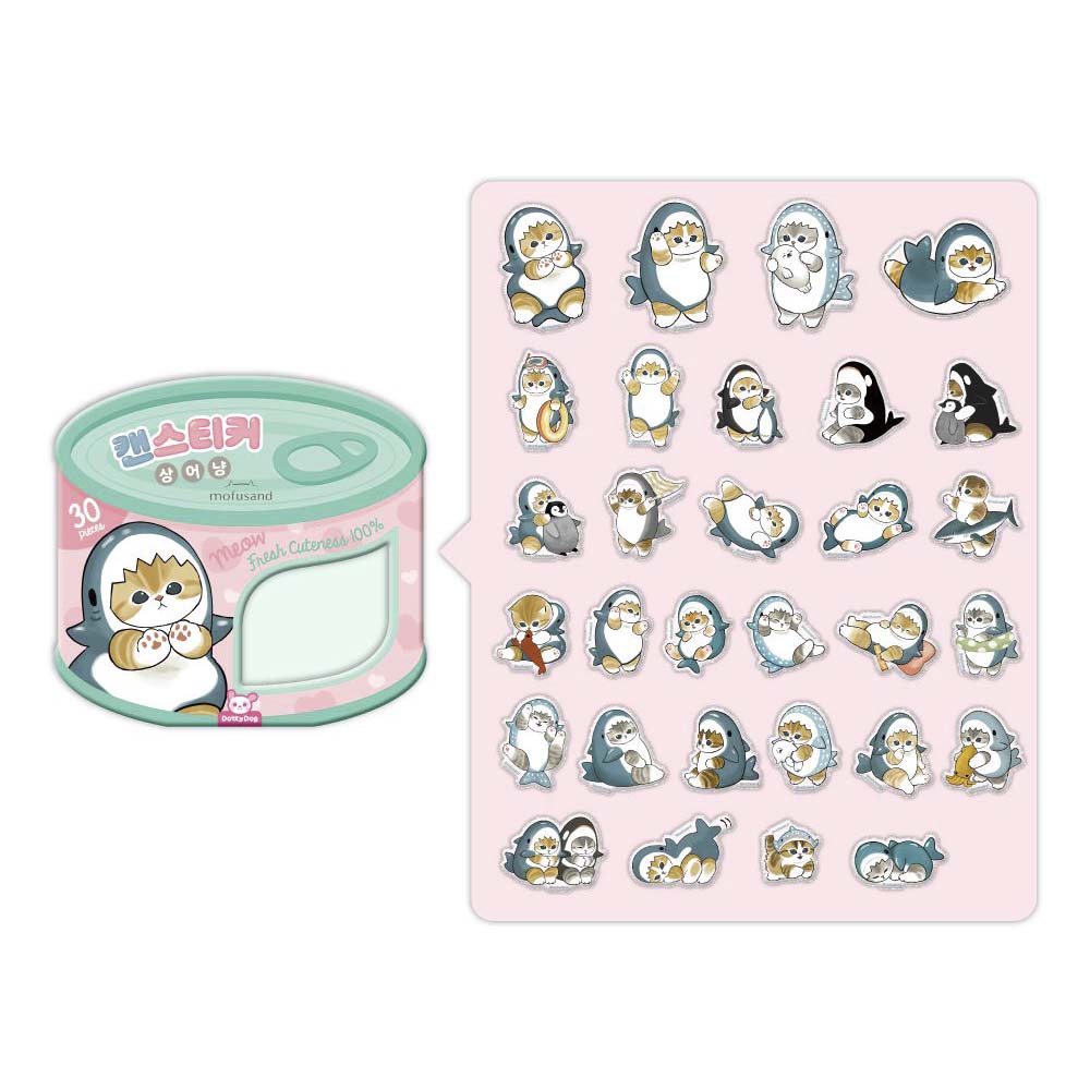 Stickers Mofusand Can Shark Cat