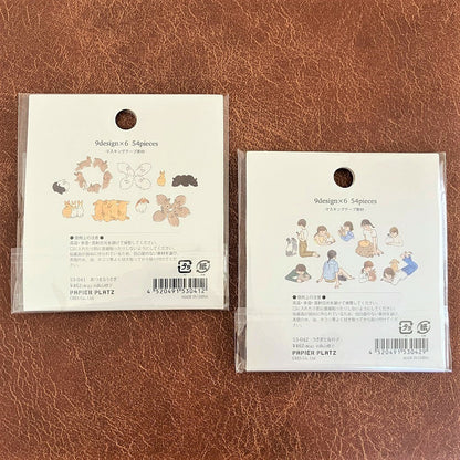 Stickers Flake Moriyama Schinako Rabbit and Girl