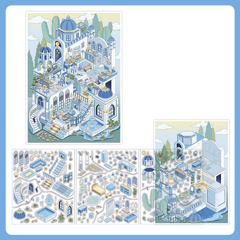 Stickers Escenario 3D My Little Room V17 Santorini