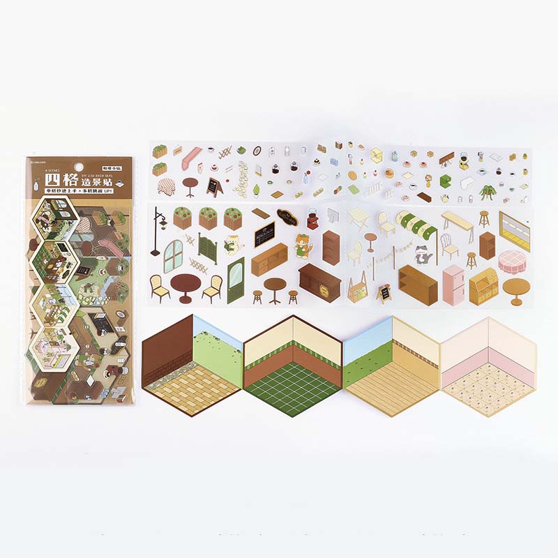 Stickers Escenario 3D My Mini World Coffee Shop