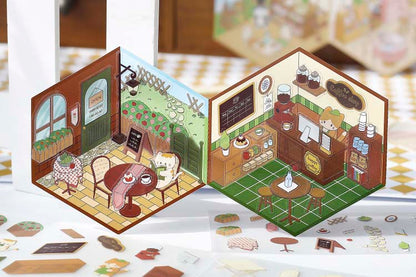 Stickers Escenario 3D My Mini World Coffee Shop