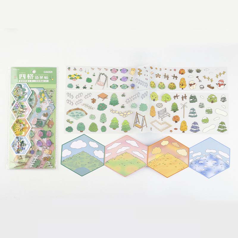 Stickers Escenario 3D My Mini World Season Courtyard