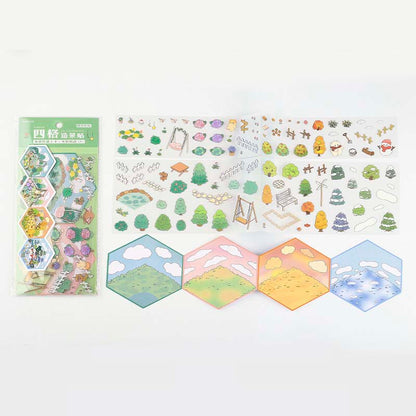 Stickers Escenario 3D My Mini World Season Courtyard