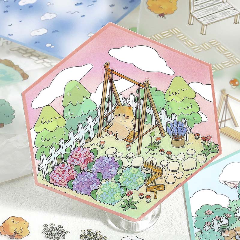 Stickers Escenario 3D My Mini World Season Courtyard