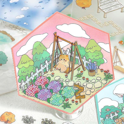 Stickers Escenario 3D My Mini World Season Courtyard