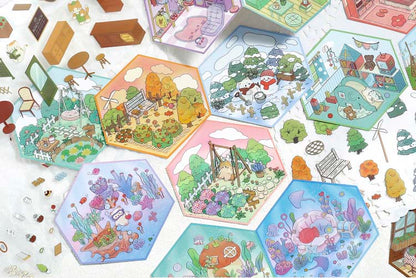 Stickers Escenario 3D My Mini World Season Courtyard