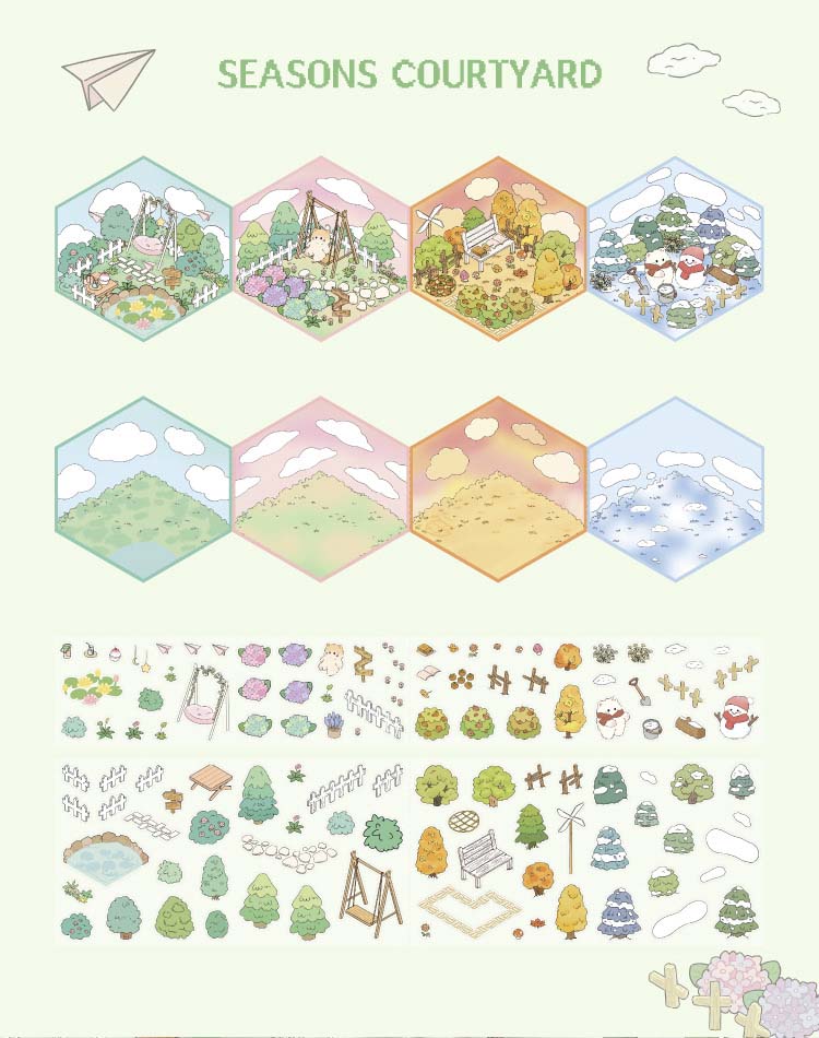 Stickers Escenario 3D My Mini World Season Courtyard