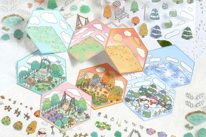 Stickers Escenario 3D My Mini World Season Courtyard