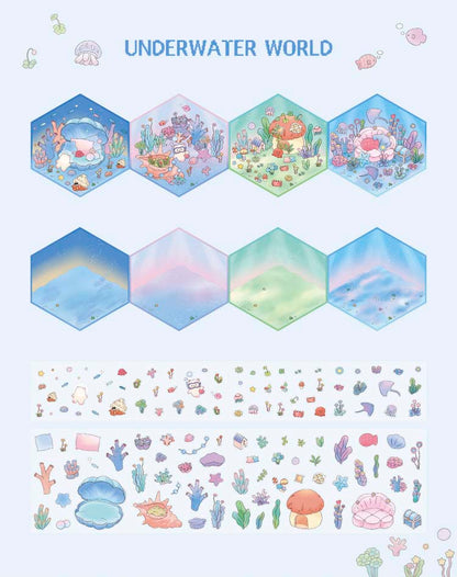Stickers Escenario 3D My Mini World Underwater World