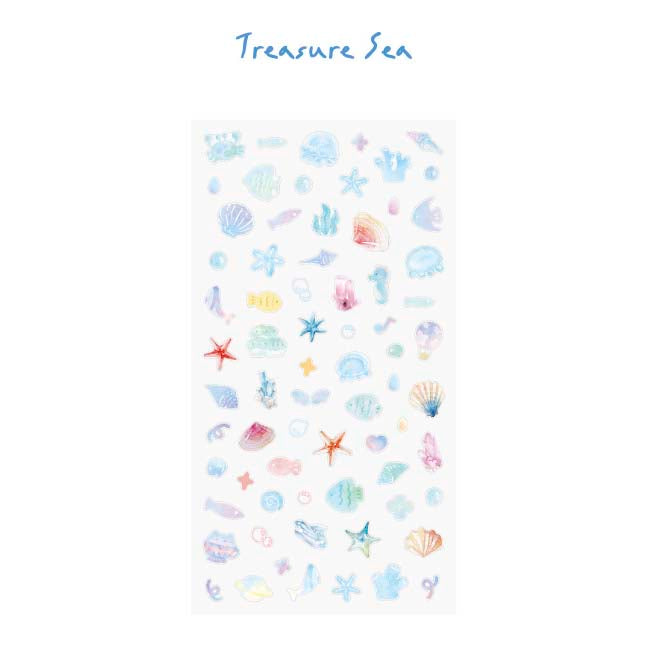 Stickers Natural Cute Friends Treasure Sea