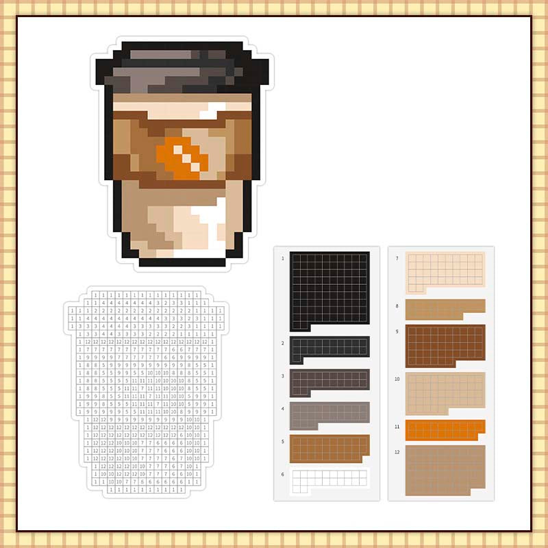 Stickers Mosaico de Números Coffee Cup