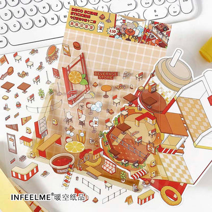Stickers Escenario 3D Open Today V12 Burger House