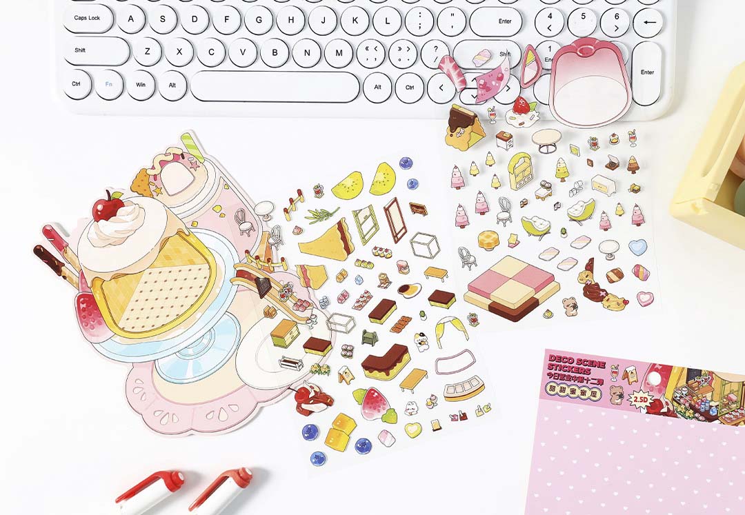 Stickers Escenario 3D Open Today V12 Sweets House