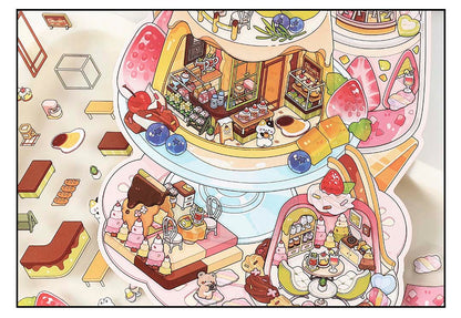 Stickers Escenario 3D Open Today V12 Sweets House
