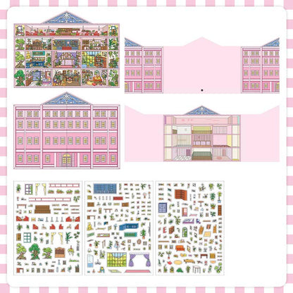 Stickers Escenario 3D Open Today V20 Pink Hotel