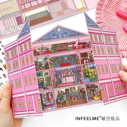 Stickers Escenario 3D Open Today V20 Pink Hotel