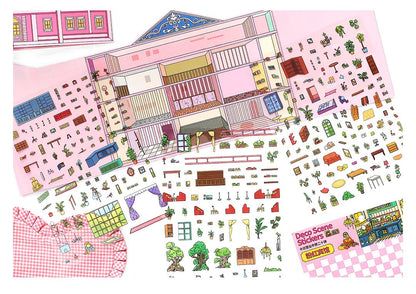 Stickers Escenario 3D Open Today V20 Pink Hotel
