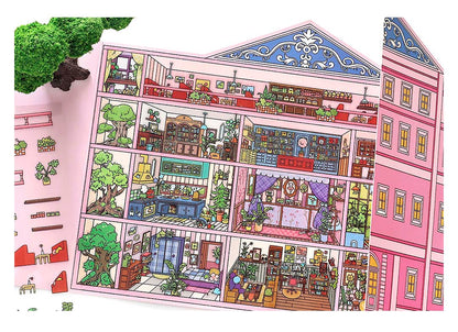 Stickers Escenario 3D Open Today V20 Pink Hotel