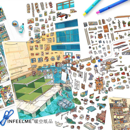 Stickers Escenario 3D Open Today V36 Raccoon Boss Marketplace