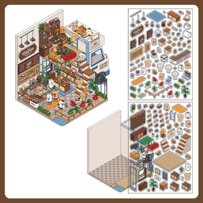 Stickers Escenario 3D Open Today V6 Coffee House