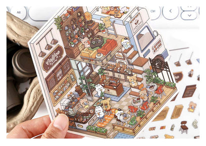 Stickers Escenario 3D Open Today V6 Coffee House