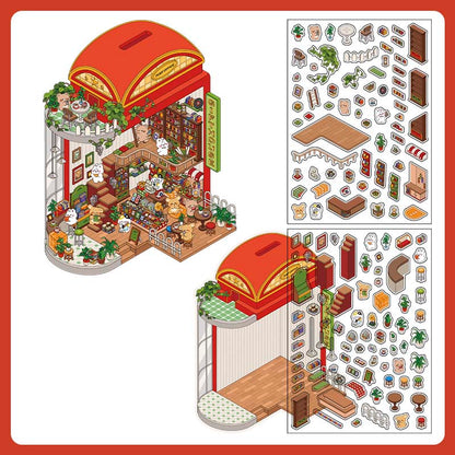 Stickers Escenario 3D Open Today V6 Gift House