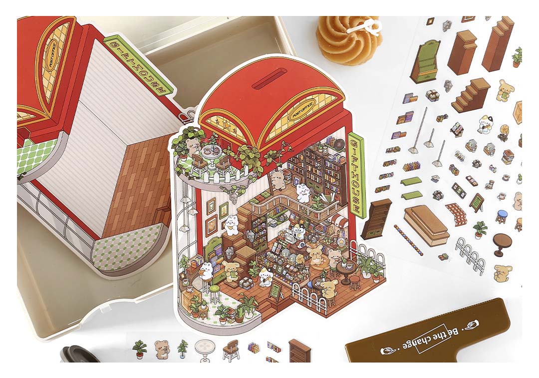 Stickers Escenario 3D Open Today V6 Gift House
