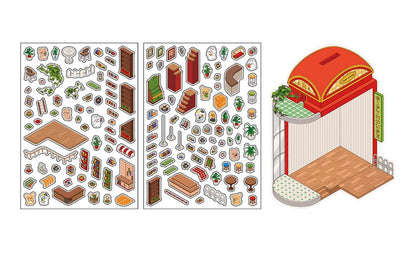 Stickers Escenario 3D Open Today V6 Gift House