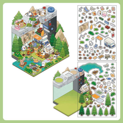 Stickers Escenario 3D Open Today V6 Mountain Camping
