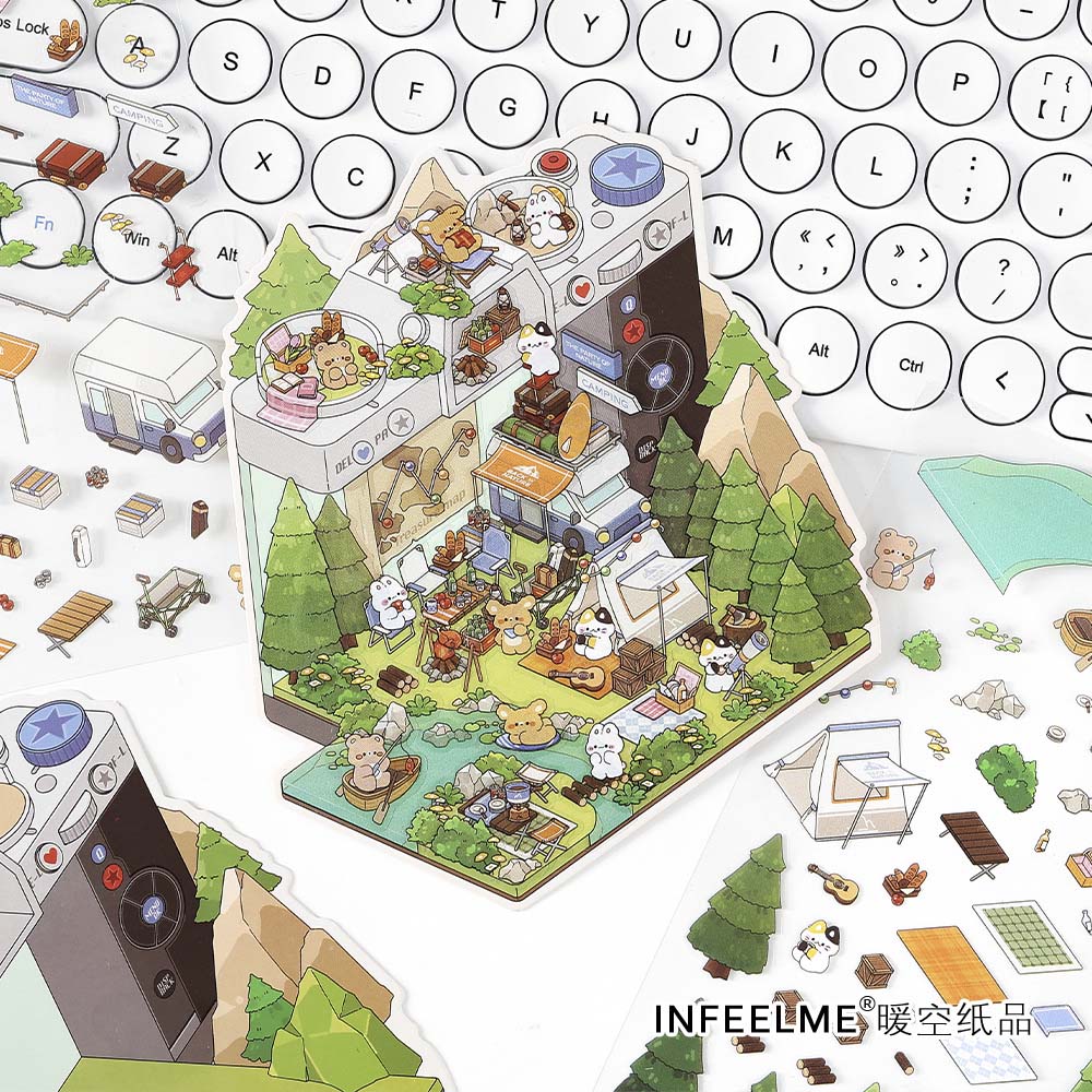 Stickers Escenario 3D Open Today V6 Mountain Camping