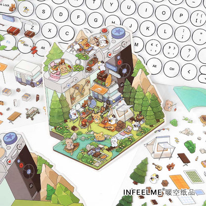 Stickers Escenario 3D Open Today V6 Mountain Camping