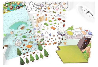 Stickers Escenario 3D Open Today V6 Mountain Camping