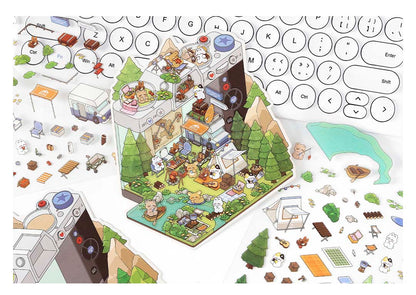 Stickers Escenario 3D Open Today V6 Mountain Camping