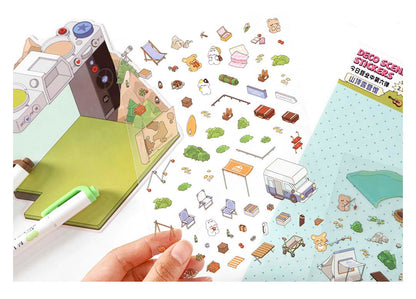 Stickers Escenario 3D Open Today V6 Mountain Camping