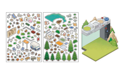 Stickers Escenario 3D Open Today V6 Mountain Camping