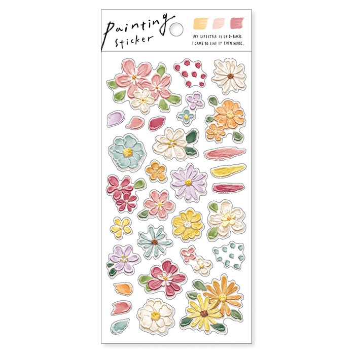 Stickers Painting Flower Pink