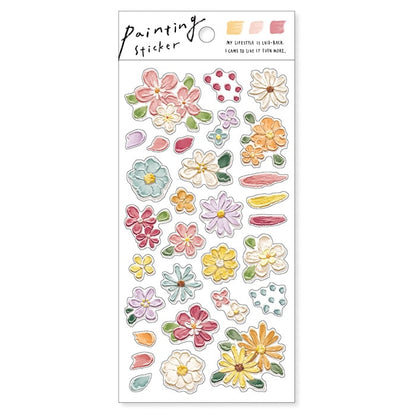 Stickers Painting Flower Pink