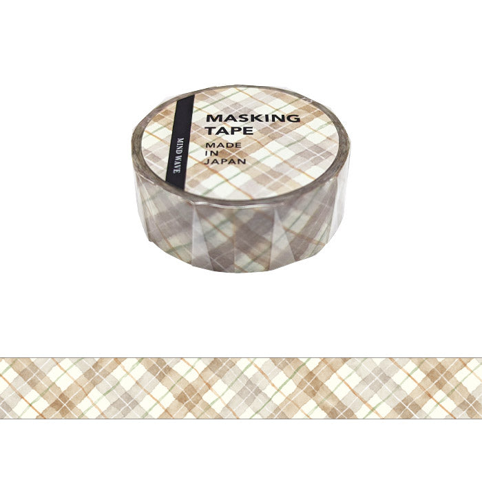 Washi Tape Pattern Check Brown