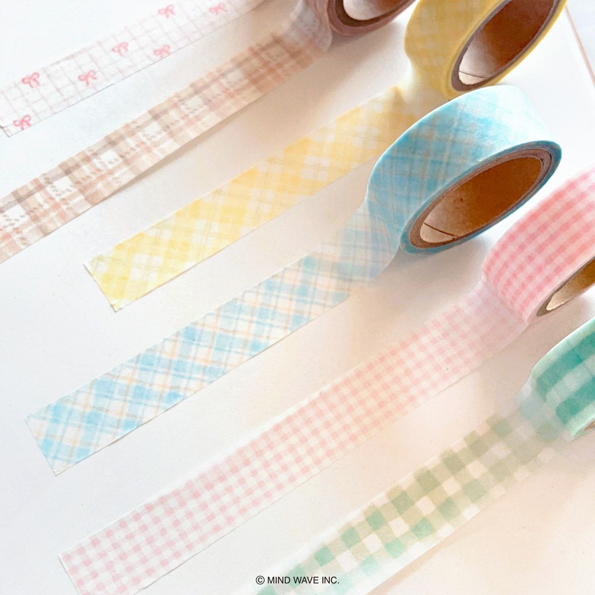 Washi Tape Pattern Check Pink Beige