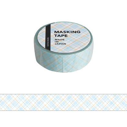 Washi Tape Pattern Check Blue Beige