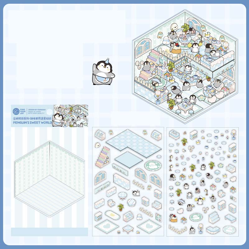 Stickers Escenario 3D Penguin Vacations Penguins Sweet World