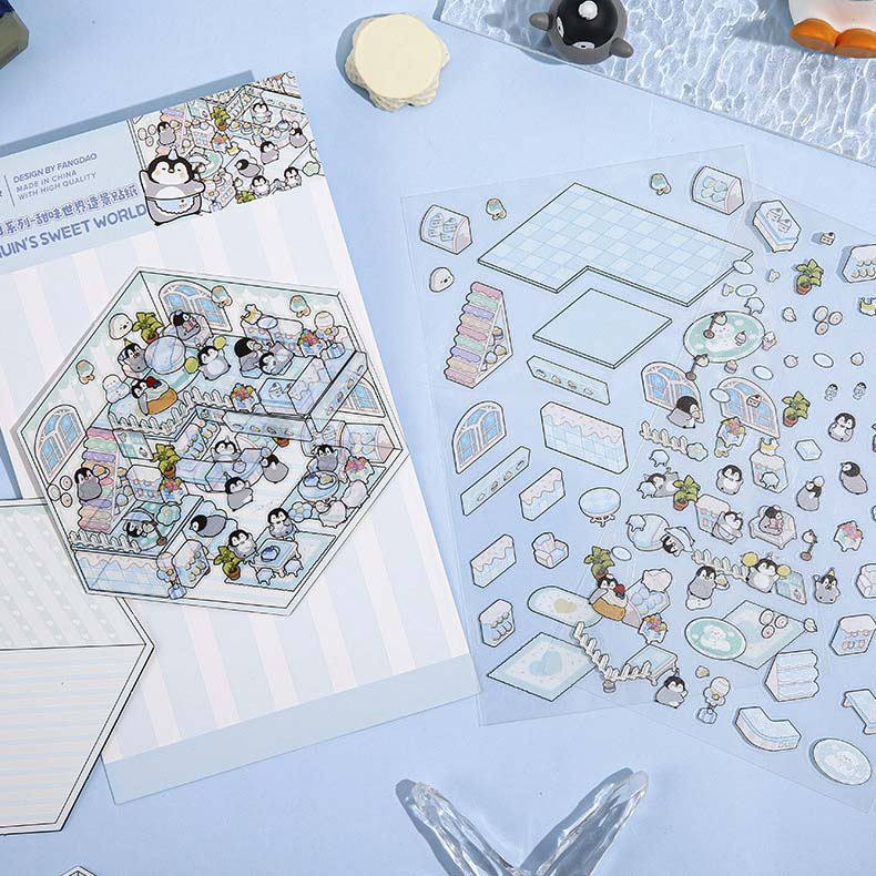 Stickers Escenario 3D Penguin Vacations Penguins Sweet World