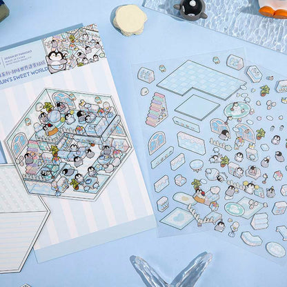 Stickers Escenario 3D Penguin Vacations Penguins Sweet World