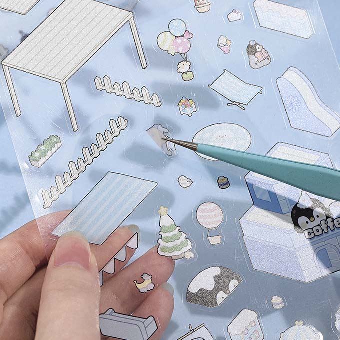 Stickers Escenario 3D Penguin Vacations Penguins Fun Beach