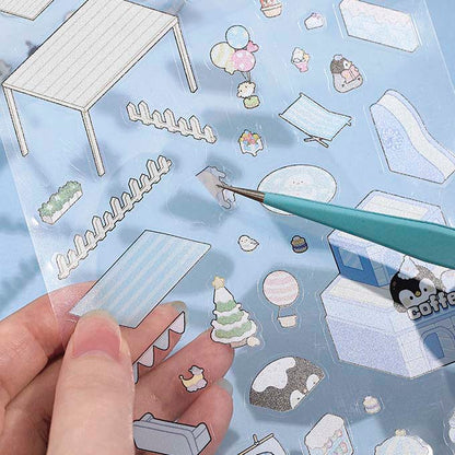 Stickers Escenario 3D Penguin Vacations Penguins Fun Beach