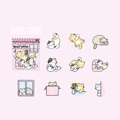 Stickers Pet Handbook Relax Kitten