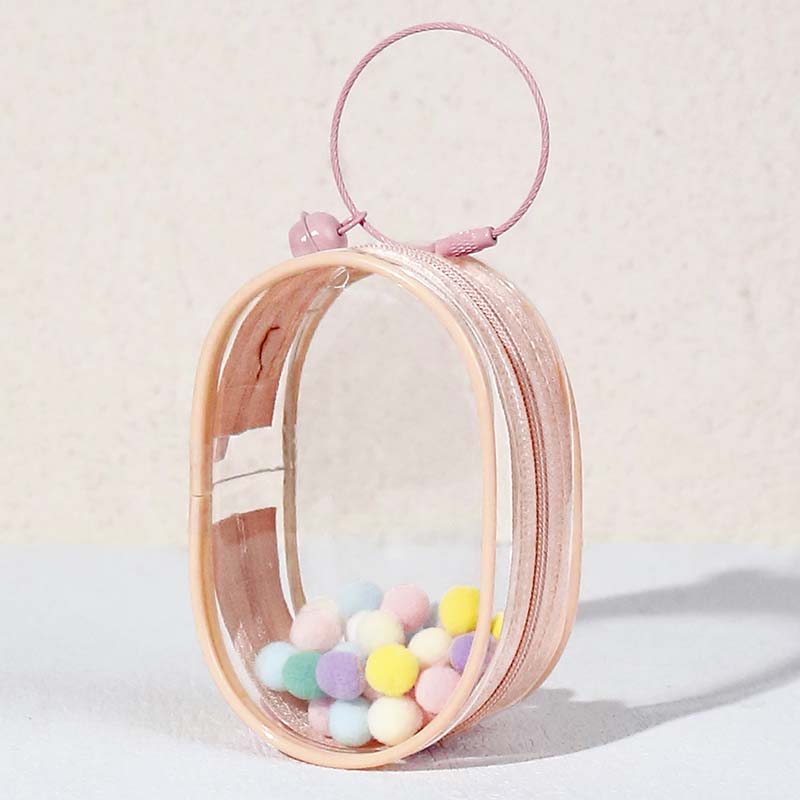 Llavero Bolso Transparente para Figuras Pink Oval