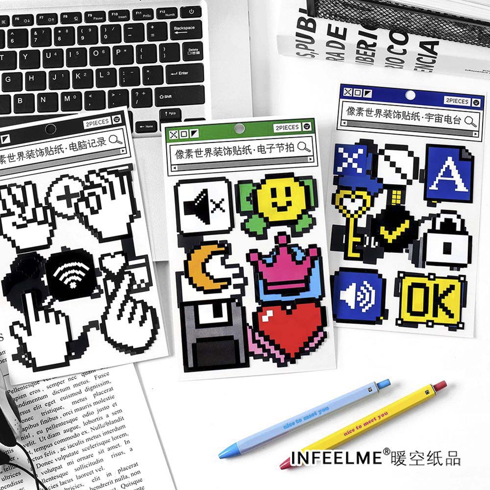 Stickers Pixel World Universe Radio